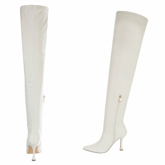 Witte overknee laars Jina
