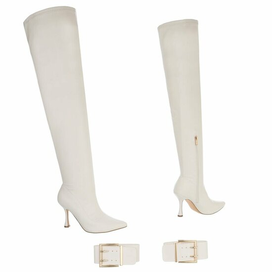 Witte overknee laars Jina