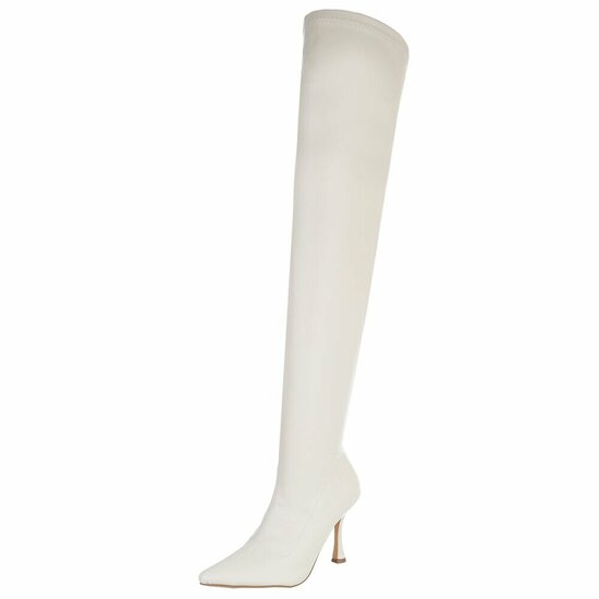 Witte overknee laars Jina