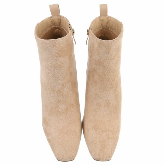 Bottines Adele en daim beige bi-matière