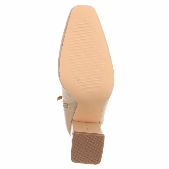 Bottines Adele en daim beige bi-matière