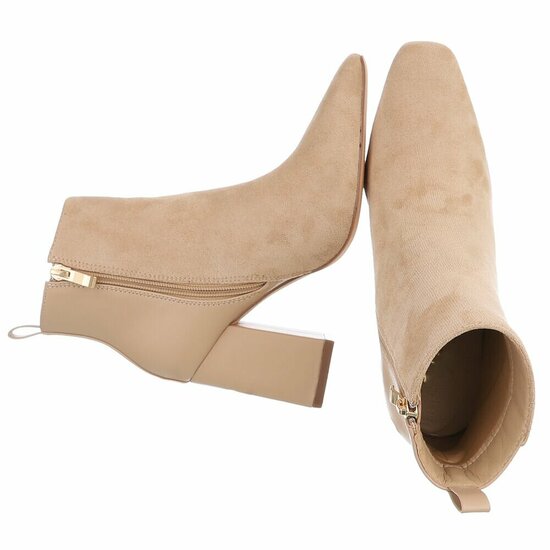 Bottines Adele en daim beige bi-matière