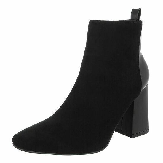Bottines Adele en daim noir bi-matière
