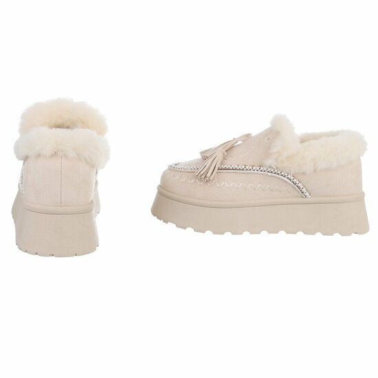 Beige daimen winterlaarsje Cassandra