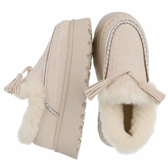 Beige daimen winterlaarsje Cassandra