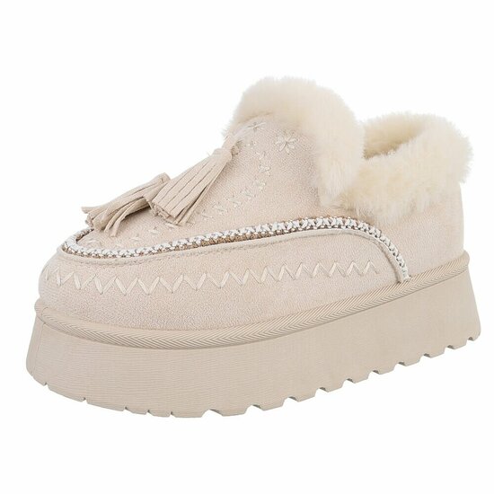 Beige daimen winterlaarsje Cassandra