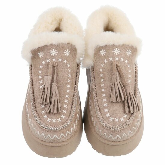 Kaki bruin daimen winterlaarsje Cassandra