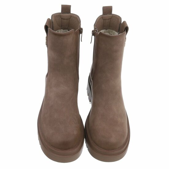 Kaki bruine Chelsea boot Emilie