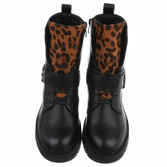 Zwarte- luipaard boot Alviena