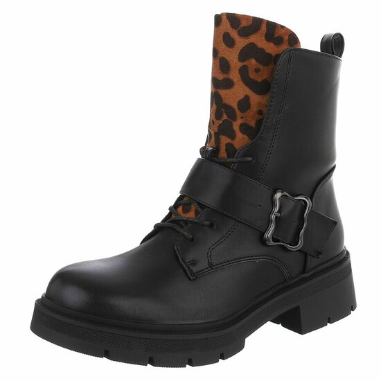Zwarte- luipaard boot Alviena