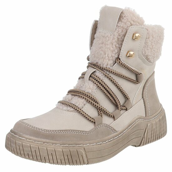 Beige suede winterboot Gabriela