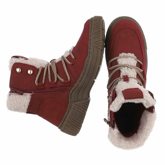 Wijn rode suede winterboot Gabriela