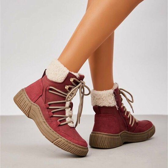 Wijn rode suede winterboot Gabriela