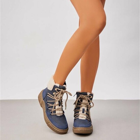Blauwe suede winterboot Gabriela