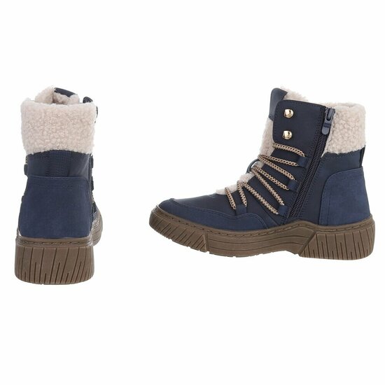 Blauwe suede winterboot Gabriela