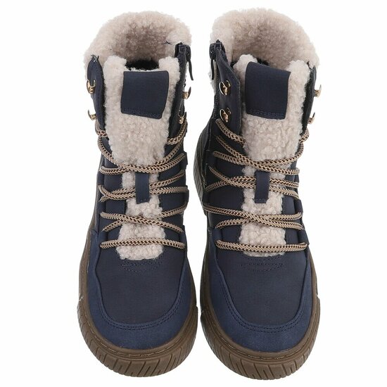 Blauwe suede winterboot Gabriela