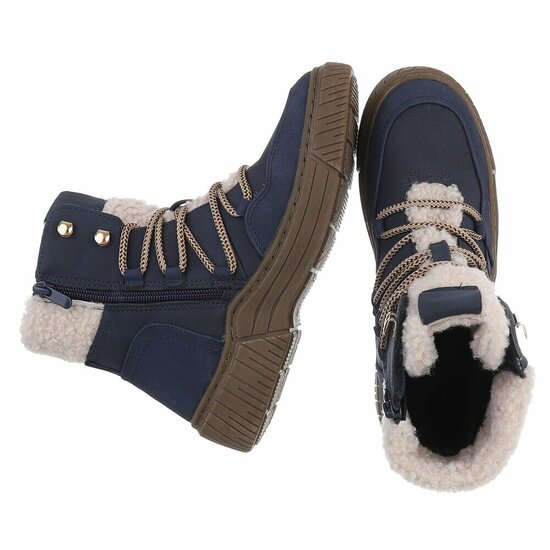 Blauwe suede winterboot Gabriela