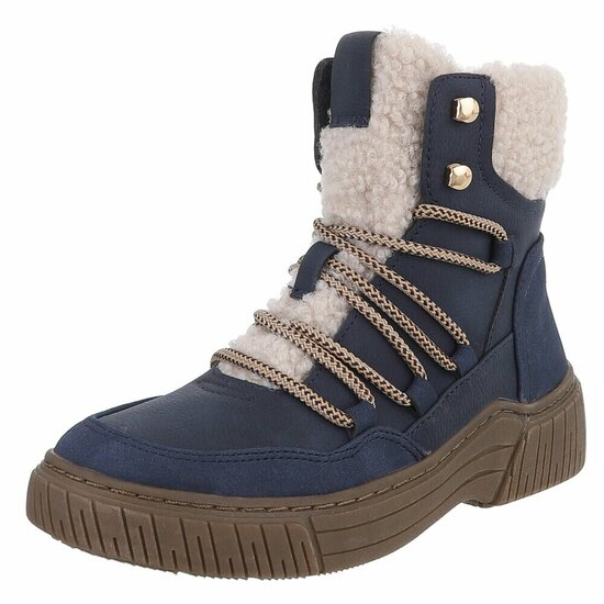 Blauwe suede winterboot Gabriela