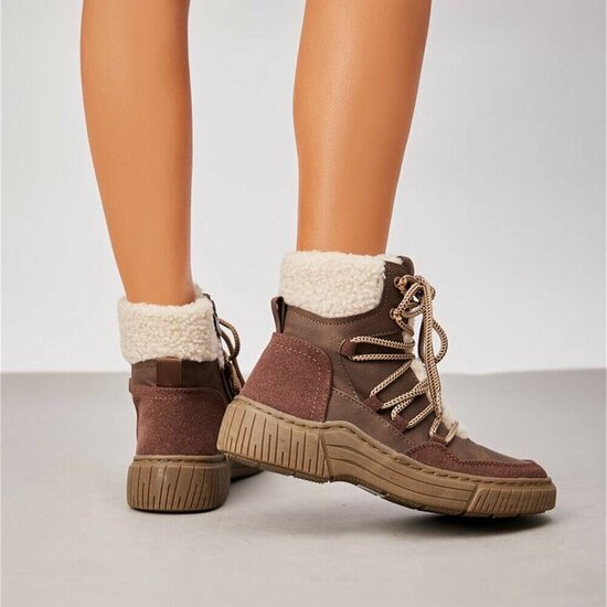 Bruine suede winterboot Gabriela