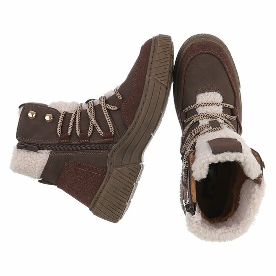 Bruine suede winterboot Gabriela