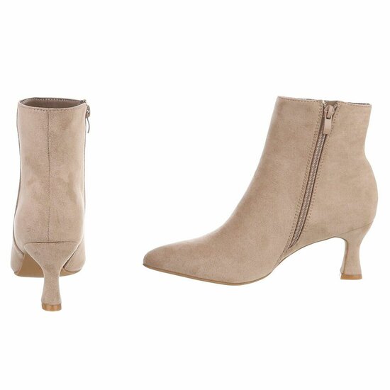 Kaki bruin daimen enkellaarsje Adiva  