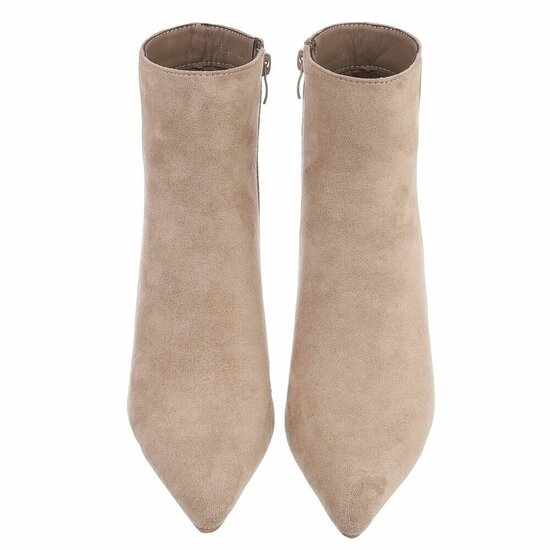 Kaki bruin daimen enkellaarsje Adiva  