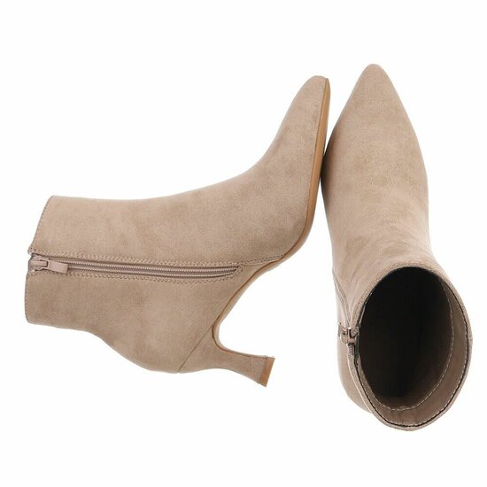 Kaki bruin daimen enkellaarsje Adiva  