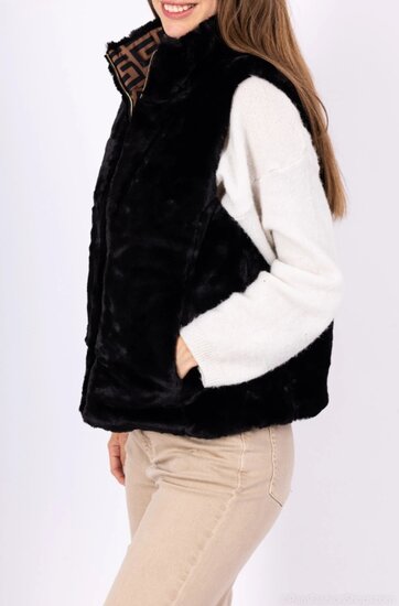 Veste courte brune imprimée à double usage
