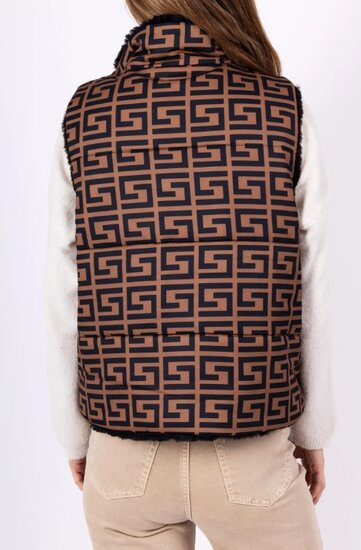 Veste courte brune imprimée à double usage