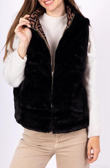 Veste courte brune imprimée à double usage