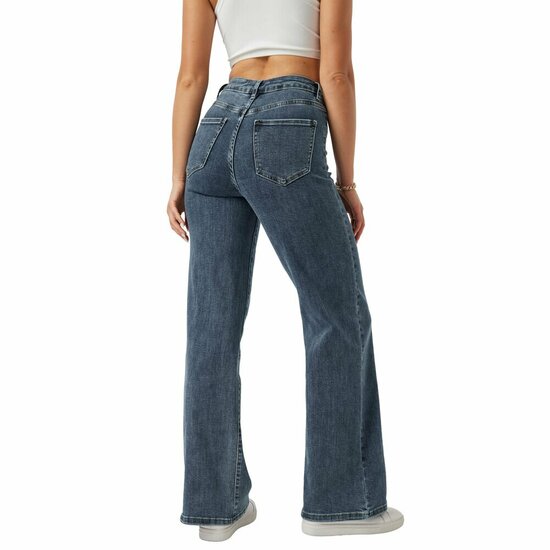 Fashion blauwe bootcut jeans voor dames