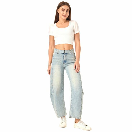 Fashion licht blauwe ballon jeans voor dames