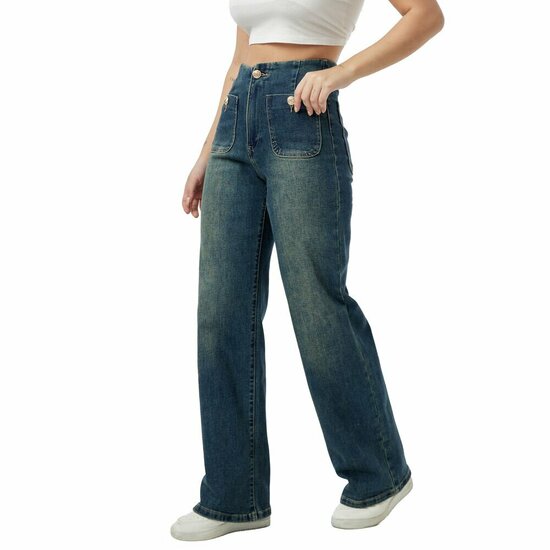 Modieuze blauwe relax fitted jeans voor dames