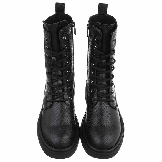 Zwarte boot in snakeskin look Clarine