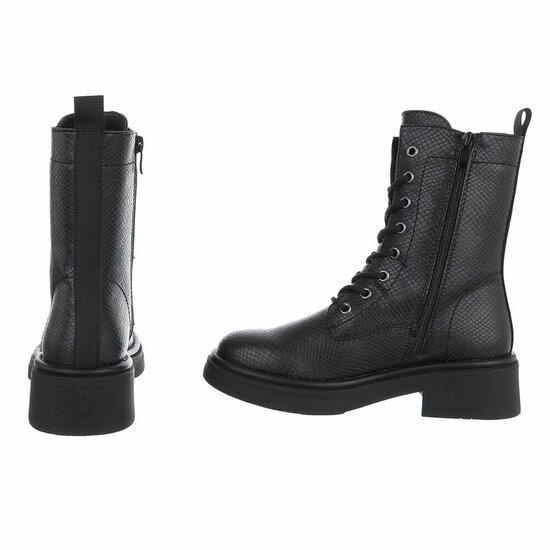 Zwarte boot in snakeskin look Clarine
