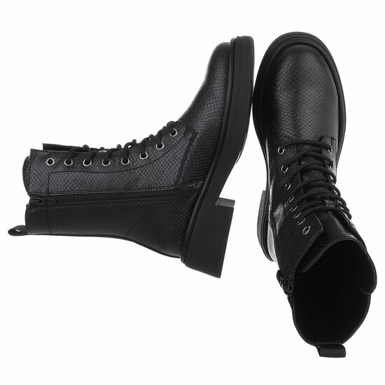 Zwarte boot in snakeskin look Clarine