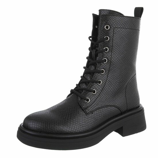 Zwarte boot in snakeskin look Clarine