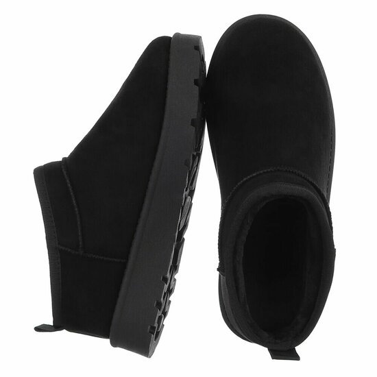 Zwarte suede lage winter mule Nola