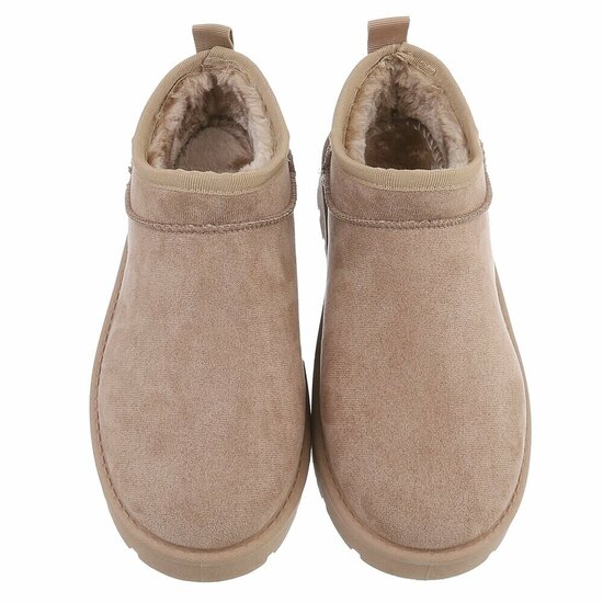 Kaki bruine suede lage winter mule Nola
