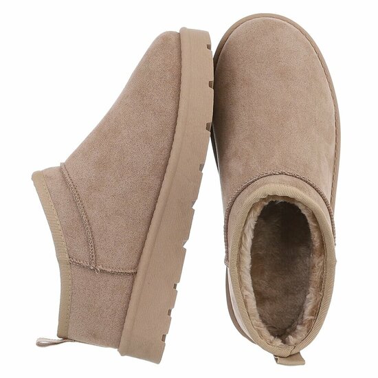 Kaki bruine suede lage winter mule Nola