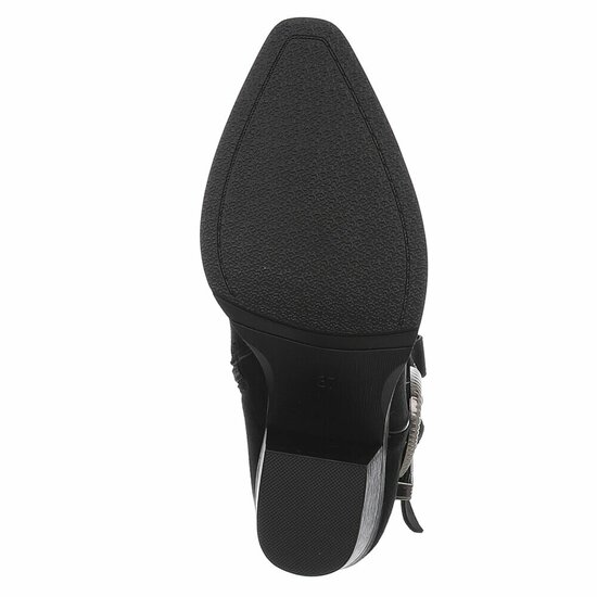 Half hoge zwarte suede western-biker laars Corline