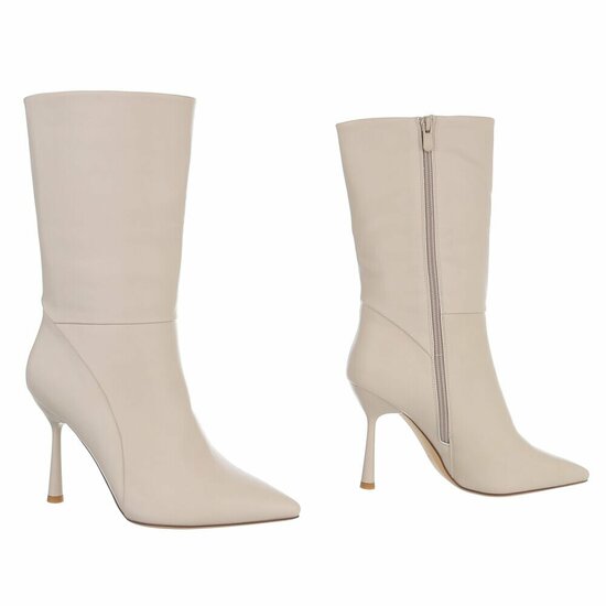 Beige high heel enkellaarsje Christianna