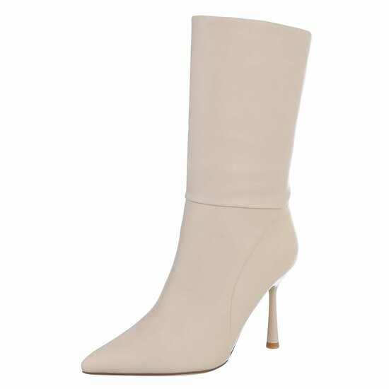 Beige high heel enkellaarsje Christianna