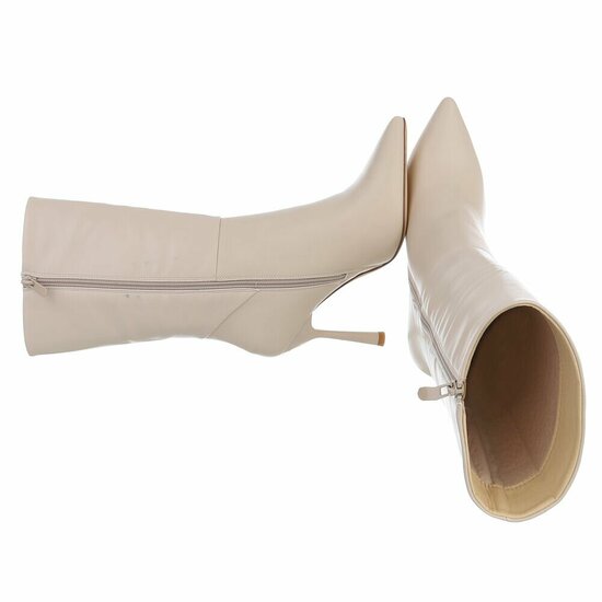 Beige high heel enkellaarsje Christianna