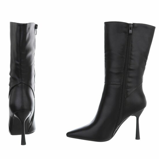 Zwart high heel enkellaarsje Christianna