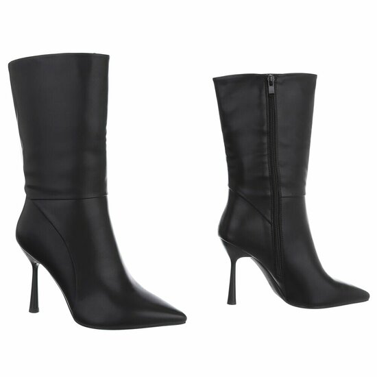 Zwart high heel enkellaarsje Christianna