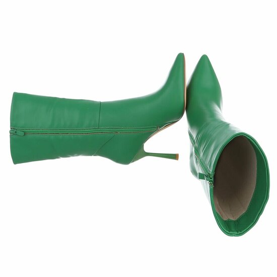 Groen high heel enkellaarsje Christianna
