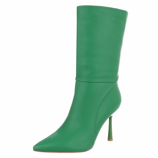 Groen high heel enkellaarsje Christianna