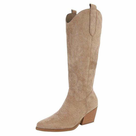 Cowgirl-biker kaki bruine daimen laars Cateleya