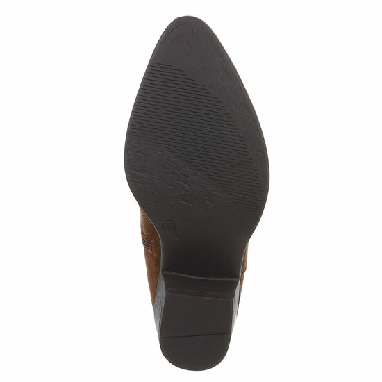 Cowgirl-biker bruine half hoge daimen laars Chenille